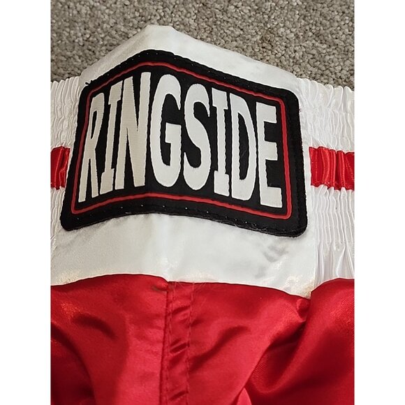 Ringside Youth L YL Satin Boxing Shorts  Red White Sport Training Athletic - Picture 3 of 8